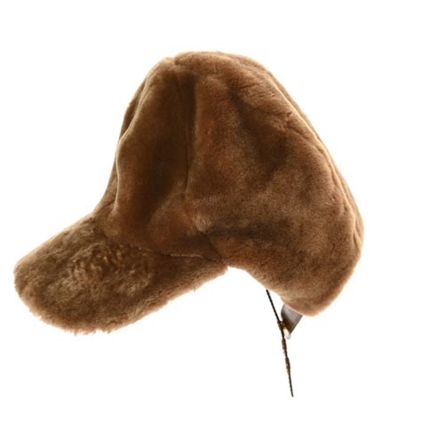 FENDI Shearling Zucca Hat Brown 1141345 